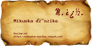 Mikuska Őszike névjegykártya